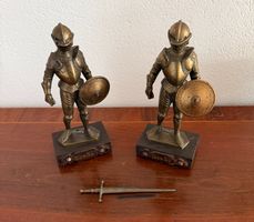 2 Vintage Ritter Figuren Sec. XI Bronze-Optik