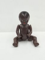 Vintage ES Germany schwarze Miniatur Babypuppe 1950th 7,5 cm