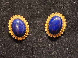 Ohrringe 750/18k Gold & Lapislazuli, 6.85 g, Wert 2'000 CHF