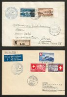 1938/39 : 2 CH Flugpost Briefe