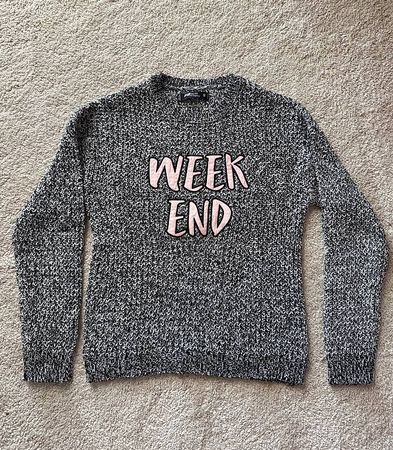 Pull en maille gris, noir Taille S