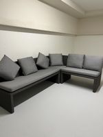 Garten Lounge Set Geflecht Ecksofa mit Kissen guter Zustand