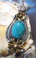 HANDGEMACHTER TURQUOISE/TOPAZST. ANH.ST.S.925° GELB GOLD