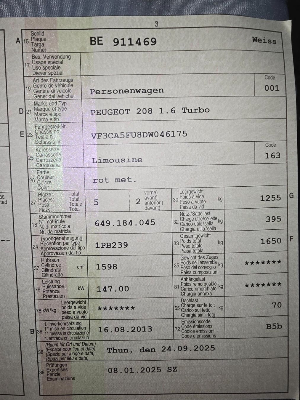 Peugeot Autos: Peugeot 208 1.6 Turbo – Gebraucht aus Gasel von sam_rcs5 5