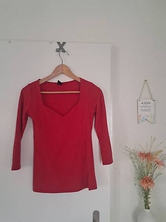 shirt 7/8 langarm rot XS S