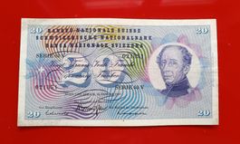 Alte 20 Fr NOTE SCHWEIZ  Typ General Dufour 15Januar 1969