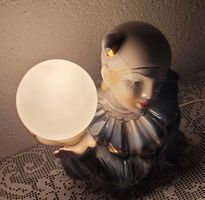 Neuwertig! 80er Jahre Tischlampe Pierrot Perlmutt