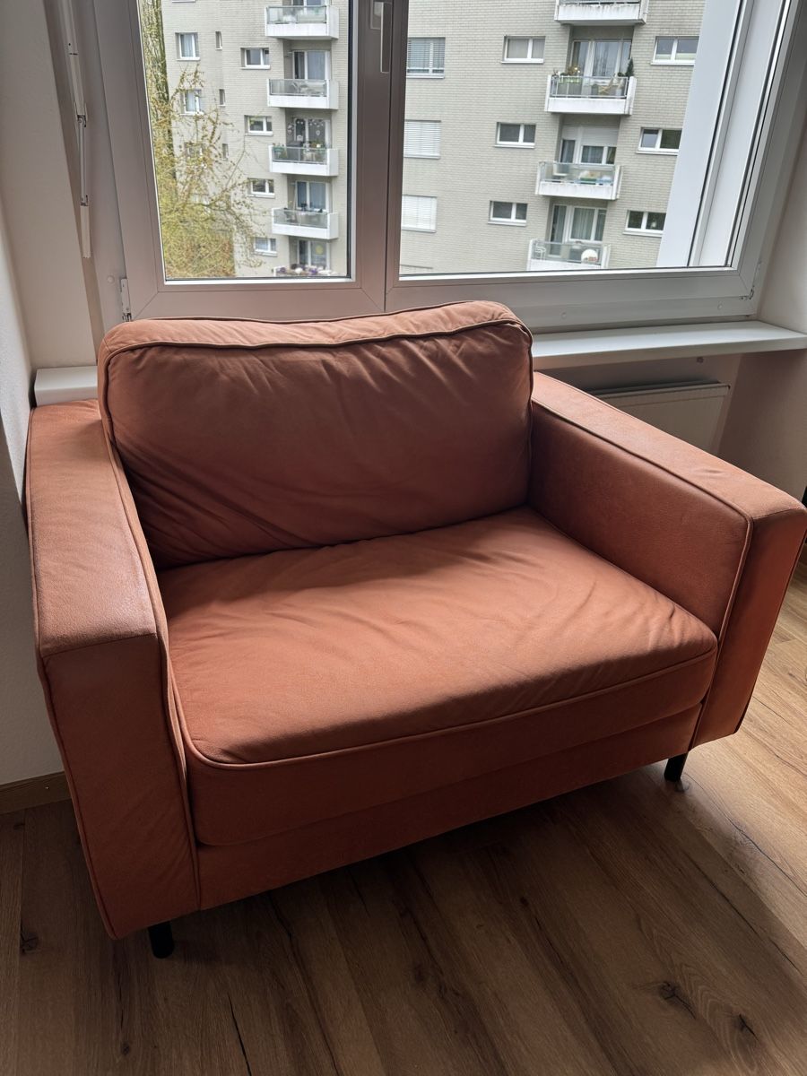 Divani: Sofa Set, Kunstleder Goldbraun – Usato da Luzern venduto da Luisa0708 3