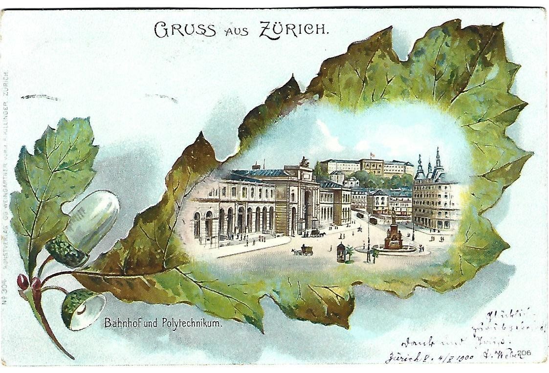 Ansichtskarten: Gruss aus Zürich Litho Bahnhof – Gebraucht aus Wetzikon ZH von Brulu100