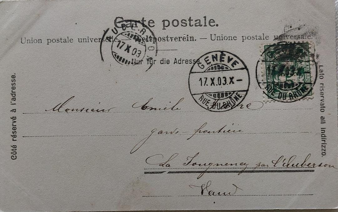 Cartoline postali: LAC LÉMAN  -  1903 – Usato da Delémont venduto da Domdom1 1