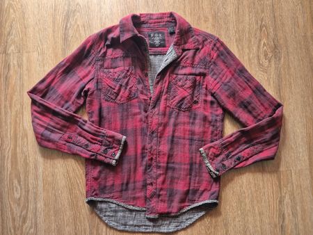 Vintage FOX Racing Plaid Flannel Shirt, Men's Size S