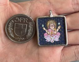 Hand-painted miniature pendant, India. 