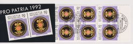 Markenheft Pro Patria 1992 ET gestempelt+++++