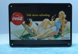 Coca Cola Blechschild  Postkarte 10x15cm
