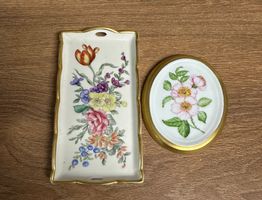 2x Vintage Wandteller/Aschenbecher, Blumendekor, Top Zustand