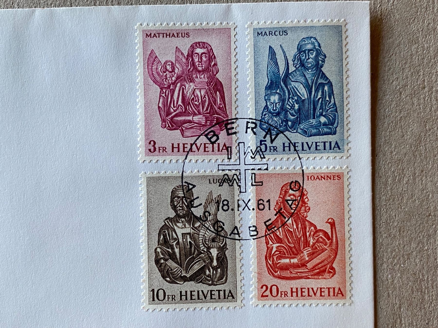 Tutti i francobolli: 381-384, FDC Evangelisten – Usato da Aarau venduto da hilde47 1