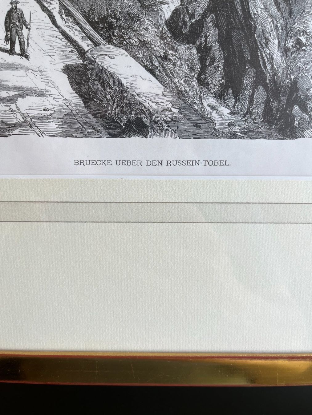 Incisioni: "Brücke über den RUSSEIN-Tobel" - Graubünden – Nuovo (secondo la descrizione) da Schübelbach venduto da artandstyle 1