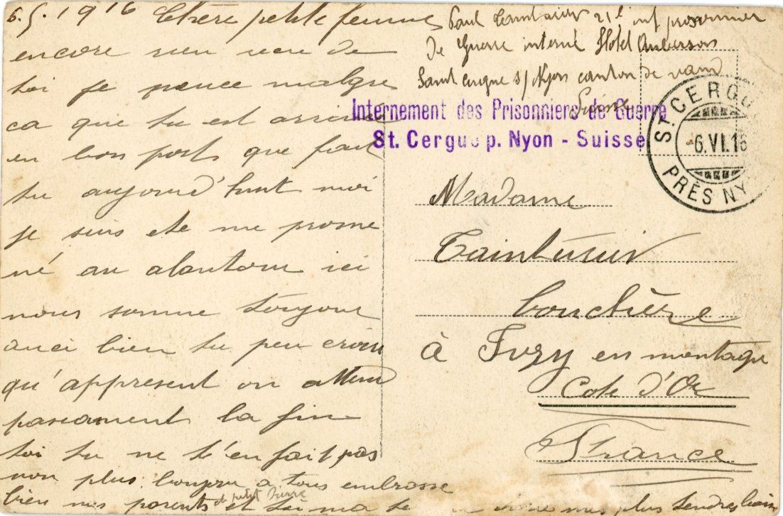Cartoline postali: St. Cergue   VD   -    La Poste        en 1916 – Usato da Brig venduto da Valcards54 1