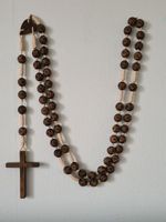 Antiker Rosenkranz XXL Wand gross Holzkugeln 159 cm