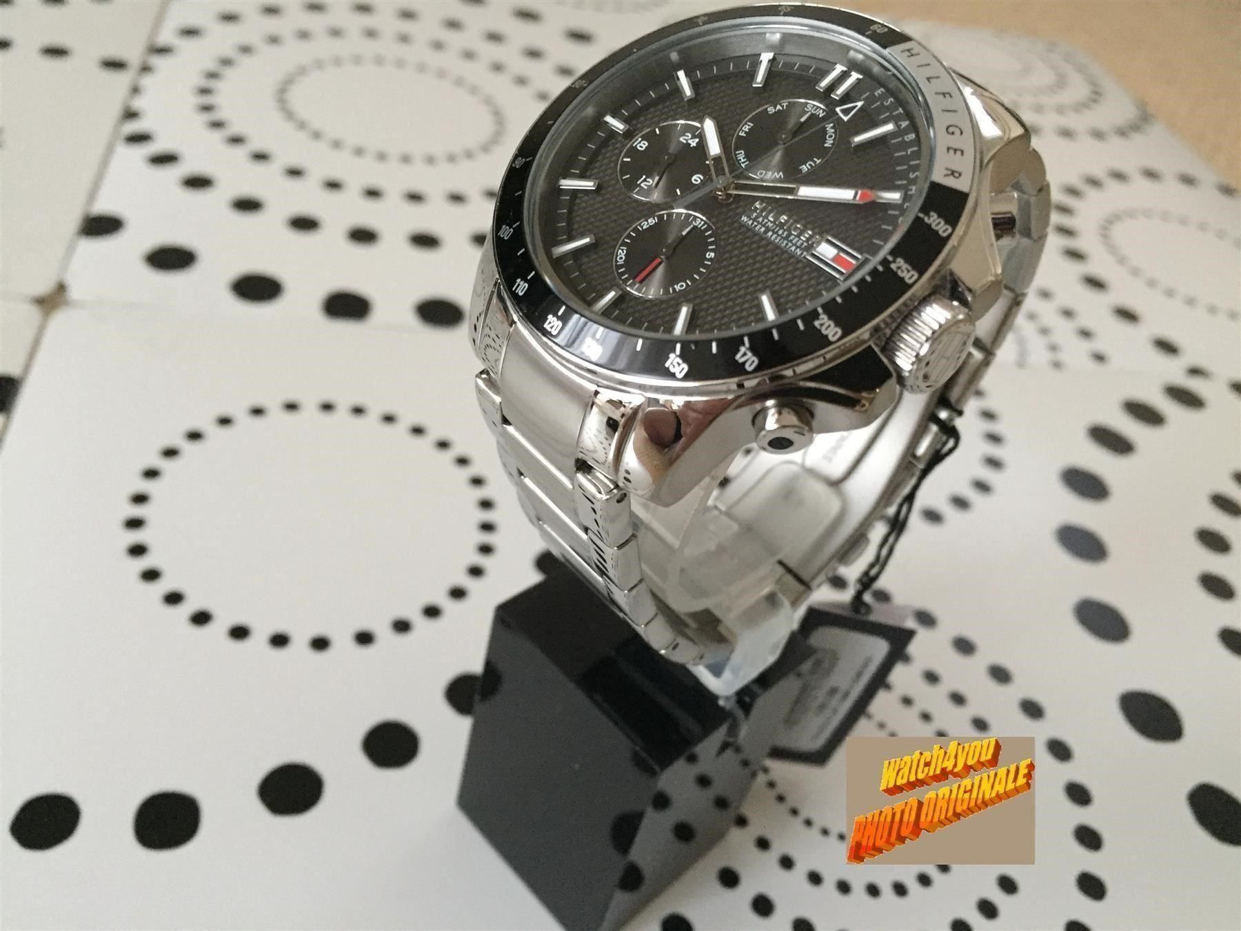 Tommy Hilfiger Orologi: TOMMY HILFIGER ORIGINALE - JACE BLACK DIAL MEN'S - NEW !!!!! – Nuovo e nell'imballaggio originale da Epalinges venduto da dream-watch 1