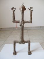 Tribal art premier Skulptur Mutterfigur Bronze Afrika Kunst