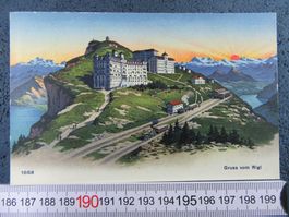 GRUSS VOM RIGI HOTELS ZAHNRADBAHN-BERGSTATION LU AK 1921