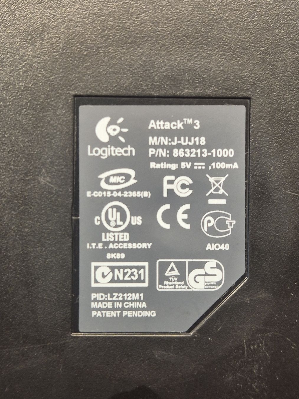 Logitech Controller: Logitech Attack 3 ATK3 Flightstick USB PC Controller – Gebraucht aus Kehrsatz von yannikgart 2