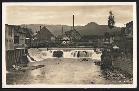 Cartoline postali: AK Laufen /Bern, Wasserfall mit Brücke – Usato da Berlin venduto da bartko-reher