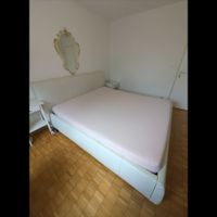 Doppelbett Leder weiss, inkl. 2xLattenrost