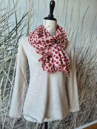 Schlichter Cashmere-Pulli mit V-Ausschnitt in Beige (Gr. 36)
