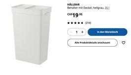 2 x HÅLLBAR Behälter mit Deckel, hellgrau, 35 l (Ikea)