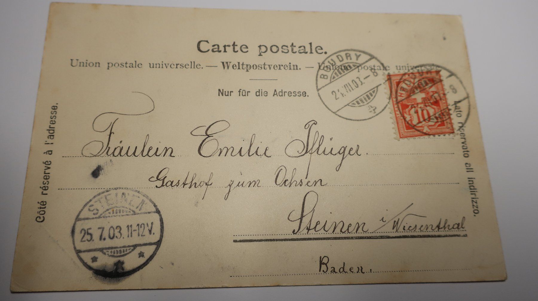 Ansichtskarten: Boudry   1903 – Gebraucht aus Cormoret von Pascalll2001 3