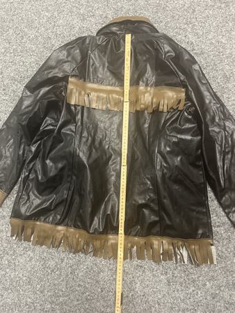 Retro Kunstleder Jacke mit Fransen, Western Style.