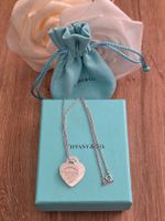 Tiffany &Co. 925 Silber Kette & 2 Herz Anhänger 100% Origina