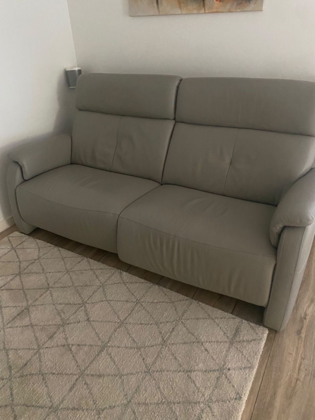 Divani: Echtleder-Sofa, elektrisch, hellgrau, 200x107x94, Relaxsofa – Usato da Mettau venduto da Muellr53 2