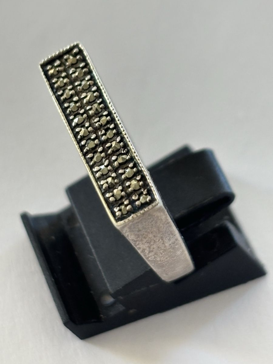 Anelli: Silber Ring mit Markasiten 925 Sterling HVA – Usato da Langnau am Albis venduto da flusspflege 1