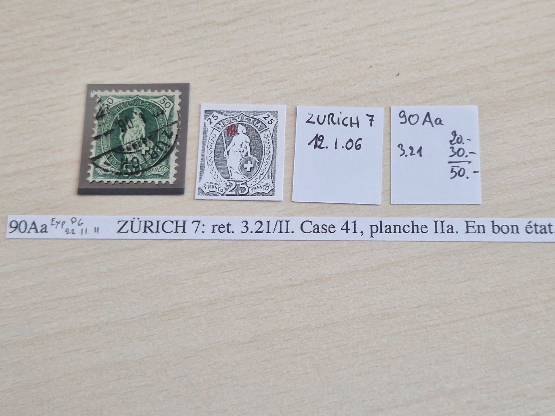 Alle Briefmarken: Stehende 90Aa.3.21/II, signiert, ab 1.- – Gebraucht aus Burgdorf von Glossy01