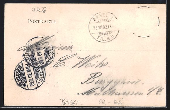 Cartoline postali: AK Basel, Hotel Garni des Edi Hauser – Usato da Berlin venduto da bartko-reher 1