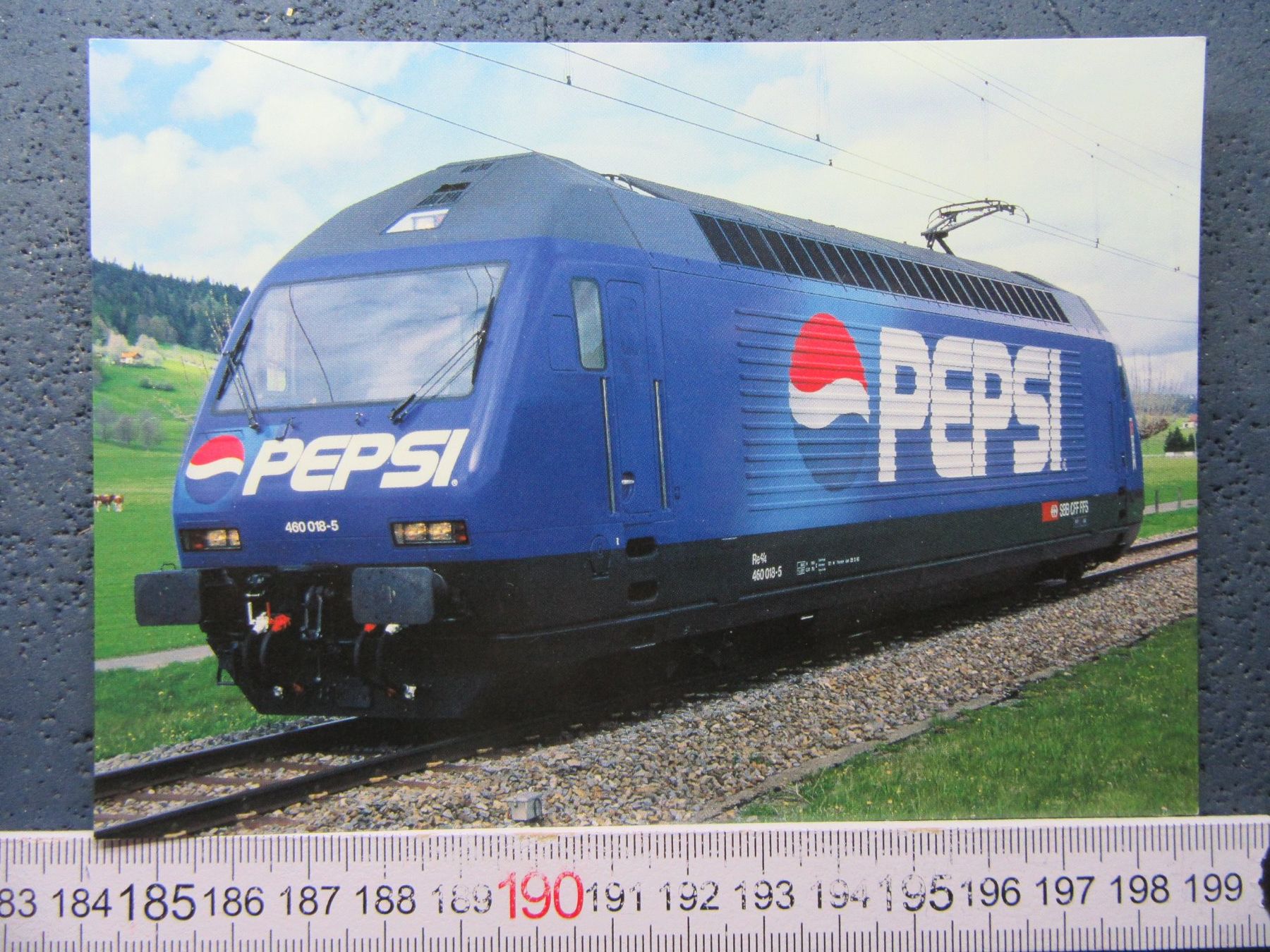 Cartoline postali: SBB Re460 WERBELOK "PEPSI-COLA" AK – Usato da Ettingen venduto da Hausi4711