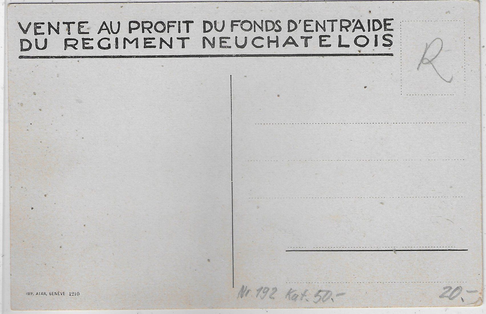 Ansichtskarten: Halte! On ne passe pas - Regiment Neuchatelois – Gebraucht aus Ettingen von Kartenplanet 1