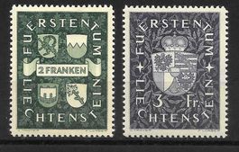 Liechtenstein Serie 147-148 * Wappen 18.12.1939