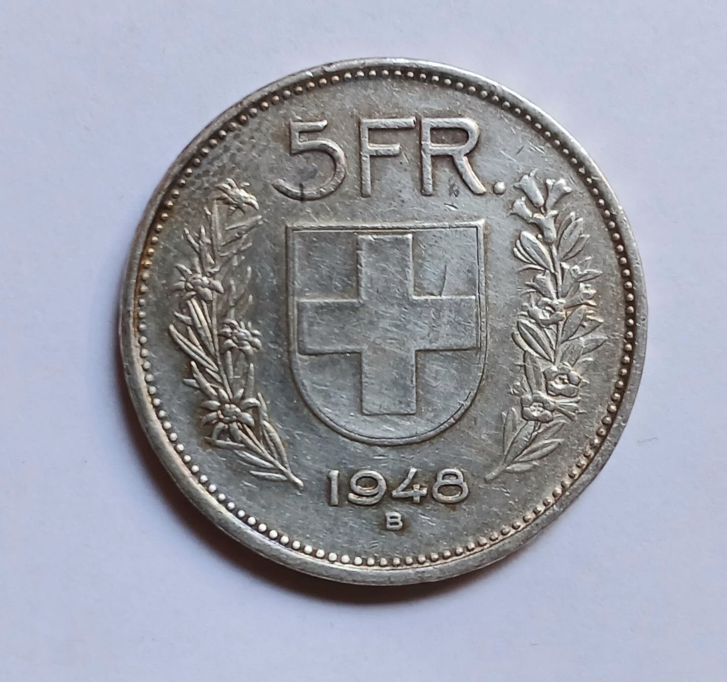 Alle Münzen: 5 fr argent 1948 – Gebraucht aus Sciernes-d'Albeuve von Dojo004