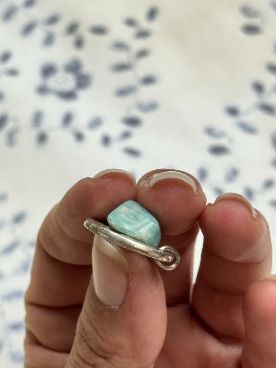 Ciondoli: Unique Silver Pendant with Amazonite Gemstone Charm – Usato da Zürich venduto da olalinda 1