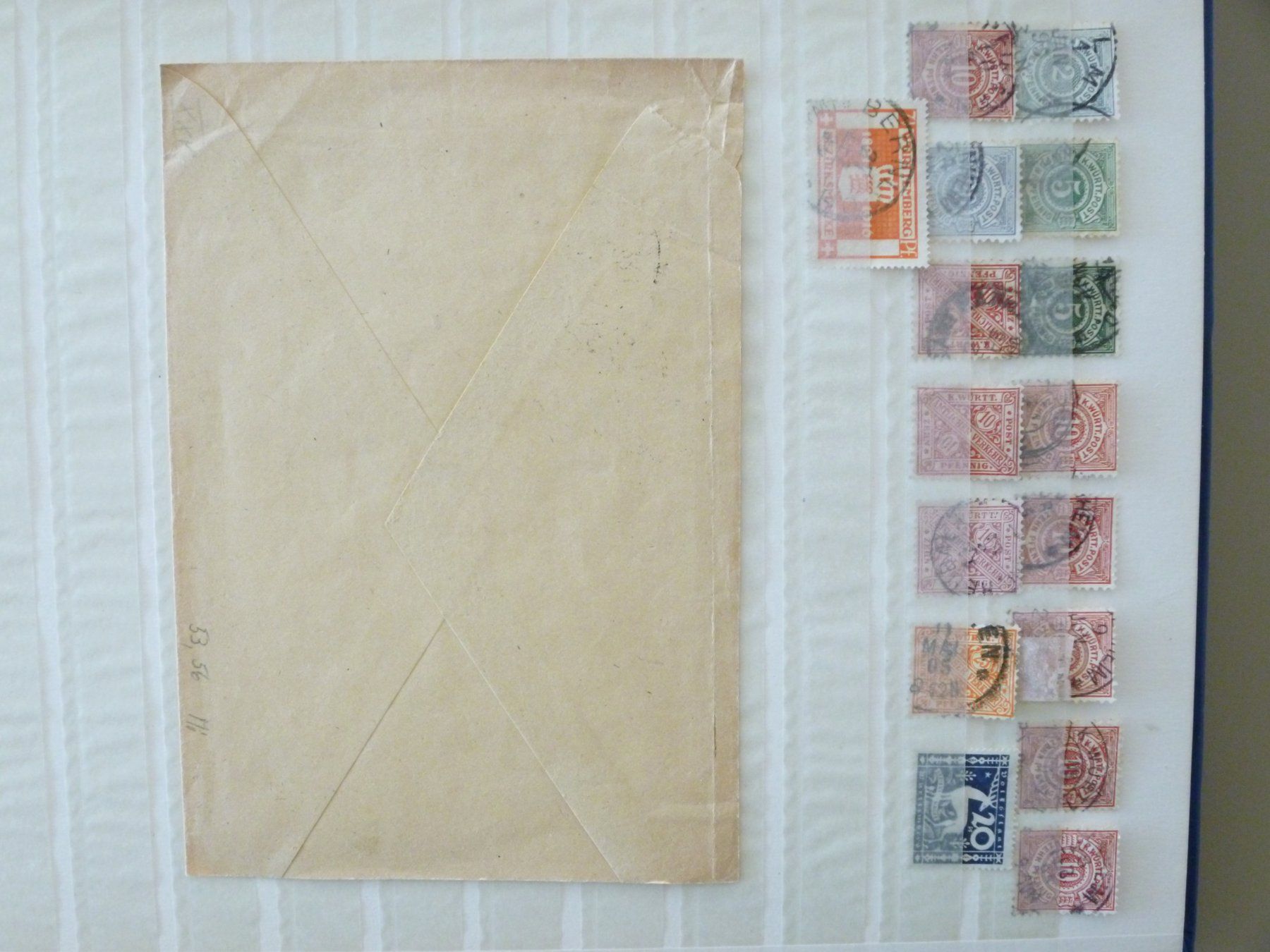 WÜRTTEMBERG Lot alte Marken   Brief 1920 Dienstm m Aufdr (Gebraucht