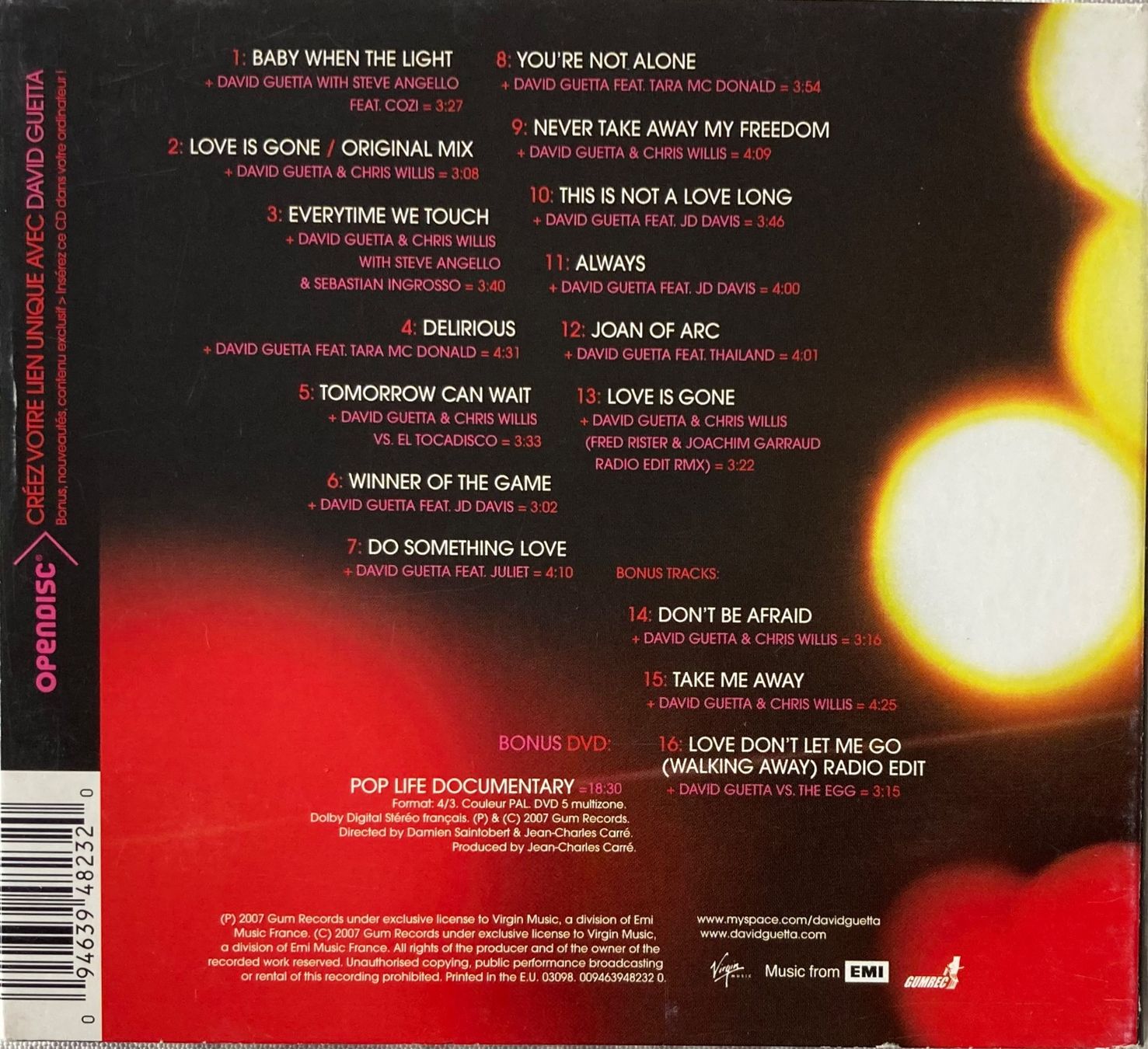CD: DAVID GUETTA - POP LIFE – Usato da Poliez-Pittet venduto da Newtown-Records 1