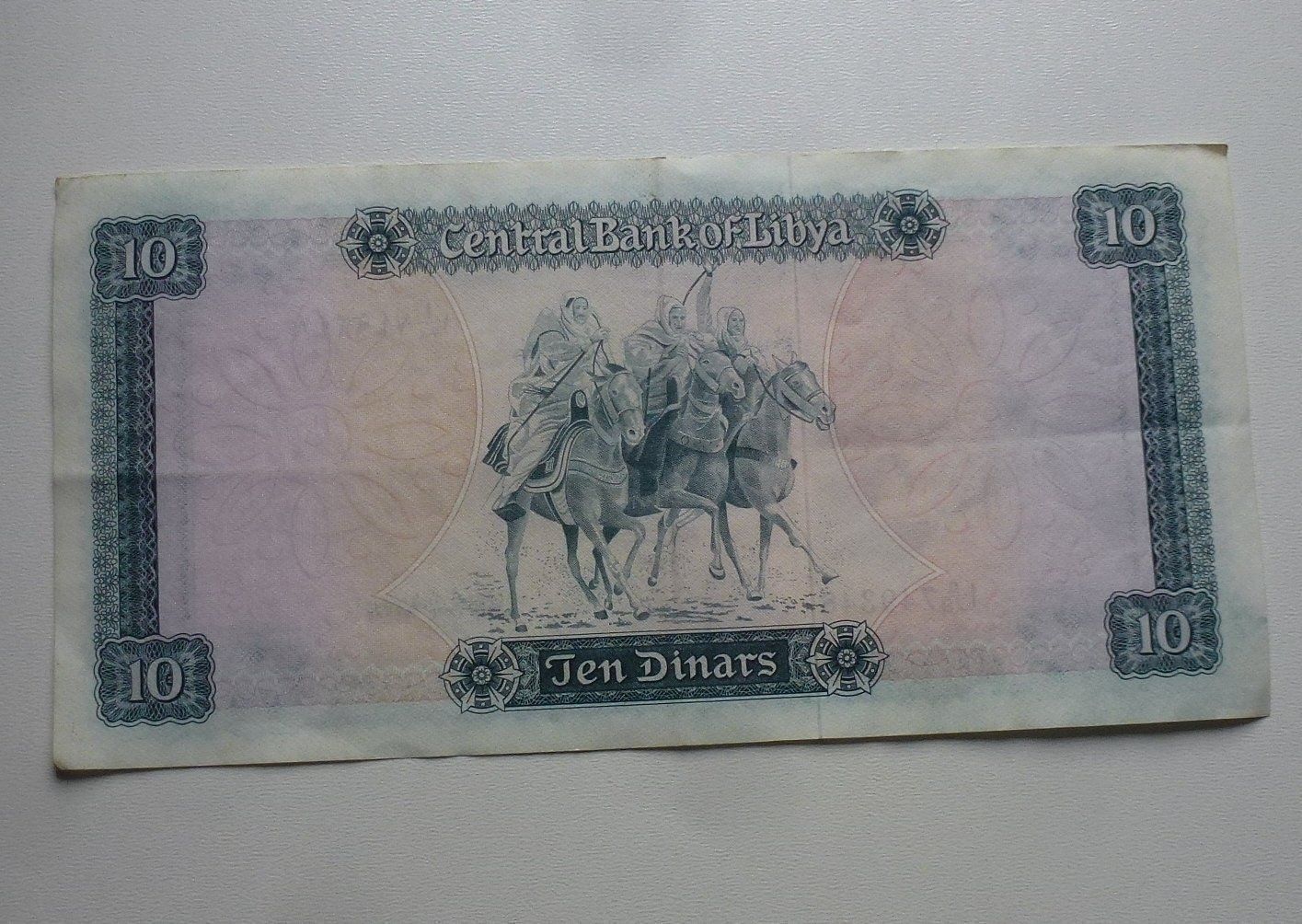 Banconote: Libyen ++ 10 Dinars ND (1971/1972) – Usato da Walkringen venduto da Casablanca777 1