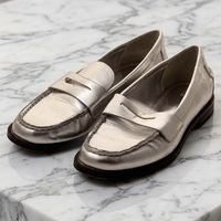 ZARA Elegante Slip-On Loafer / Slipper – Silber – Gr. 36