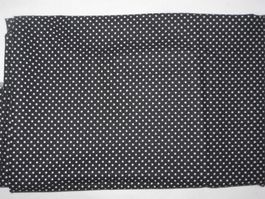 Baumwollstoff schwarz mit weissen Pünktli