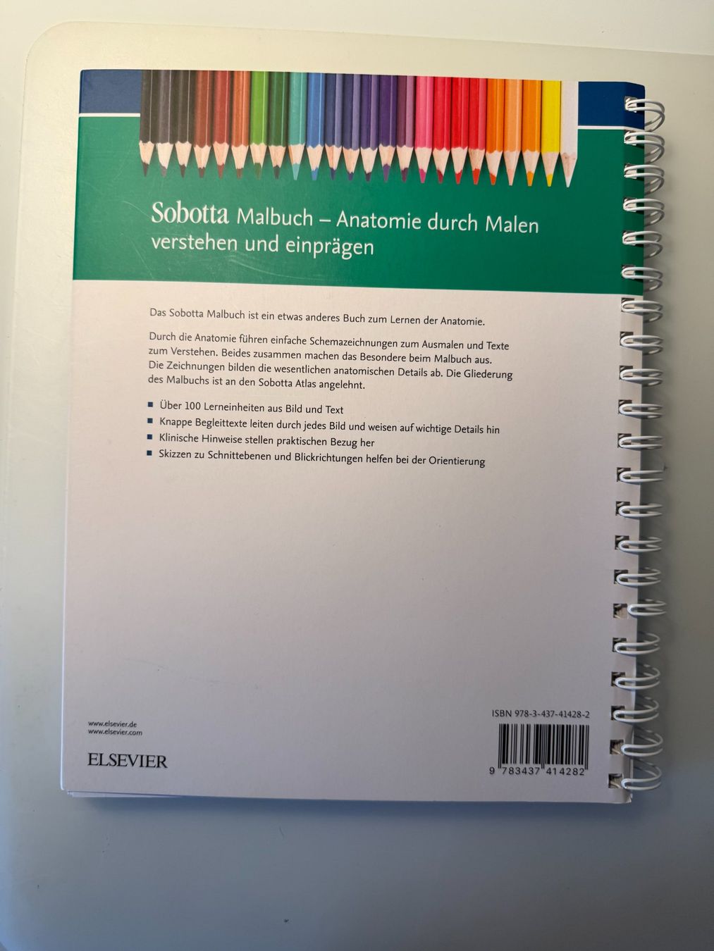 Libri: Lehrbuch Anatomie von Sobotta als Malbuch mit Lerntexten – Usato da Luzern venduto da PALAJ 1