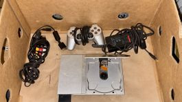 Sony PlayStation 2 Slim Silber Konsole mit Zubehör